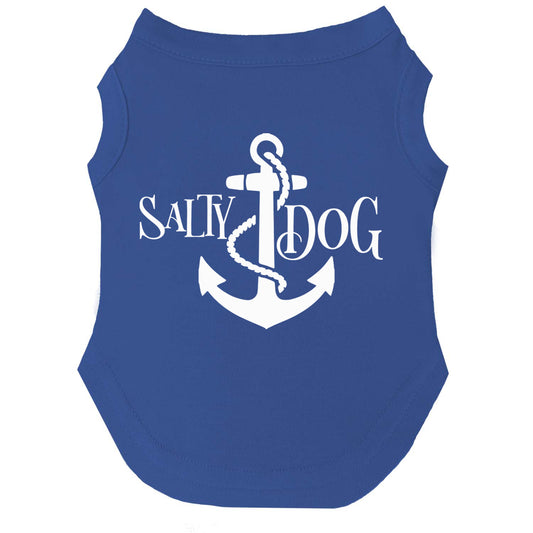 Salty Dog Dog Tee | Summer Pet Outfit | Soft Cotton Blend | Made in USA