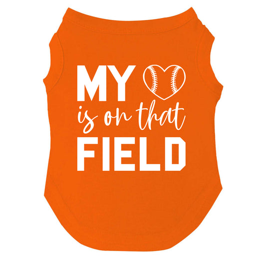 My Heart Is On That Field | Baseball Dog Tee | Game Day Pet Apparel | Cute Sports Dog Shirt | Team Spirit Outfit