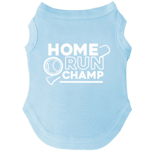 Home Run Champ | Baseball Dog Tee | Game Day Pet Shirt | Athletic Dog Apparel | Sporty Dog Outfit for Baseball Fans