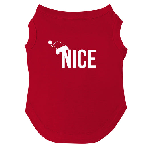 Nice Dog Tee | Soft Cotton Blend | Made in USA | Christmas Pet Outfit | Festive Pup Apparel