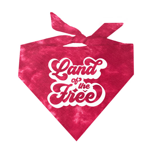 Land Of The Free Scrunch Tie Dye Pattern Triangle Dog Bandana