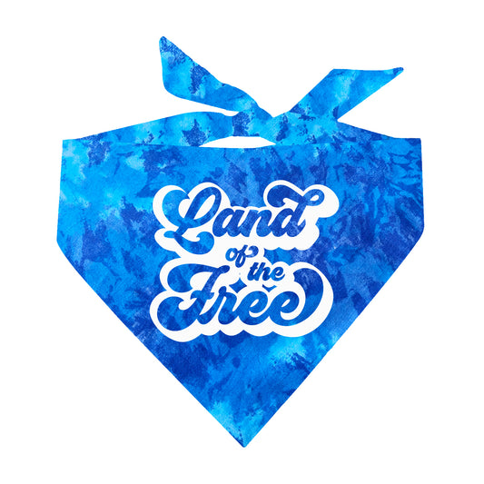 Land Of The Free Scrunch Tie Dye Pattern Triangle Dog Bandana
