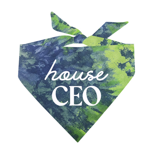 House CEO Scrunch Tie Dye Pattern Dog Bandana