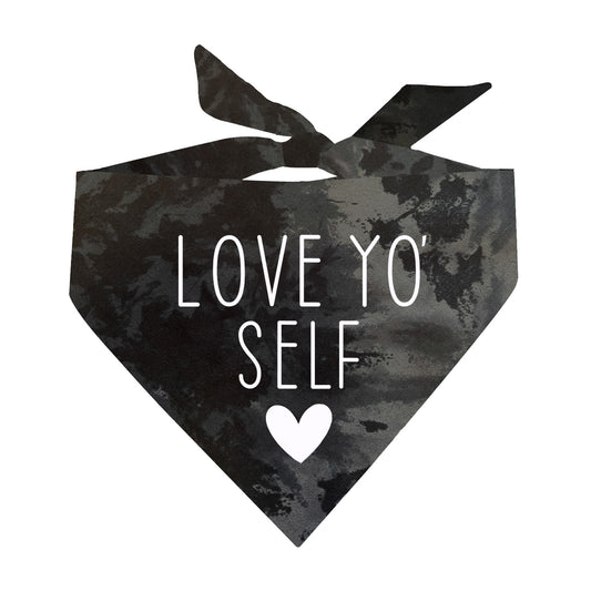 Love Yo' Self Scrunch Tie Dye Pattern Dog Bandana