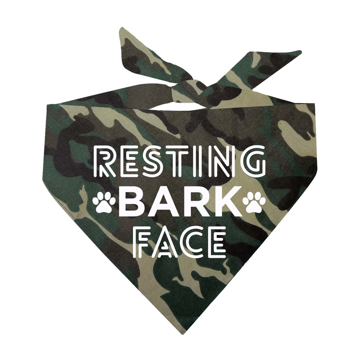 Resting Bark Face Triangle Dog Bandana