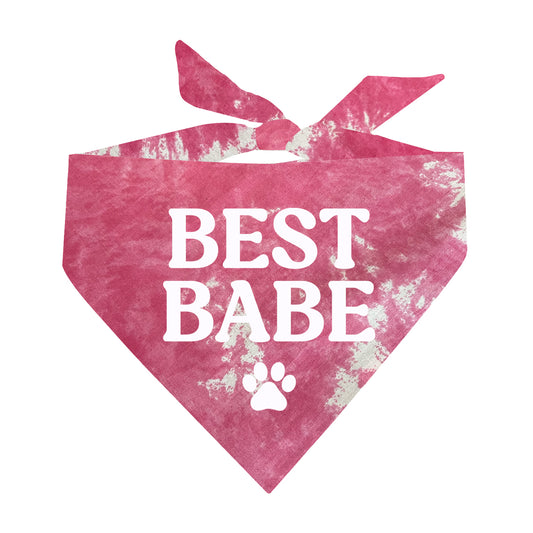 Best Babe Scrunch Tie Dye Pattern Dog Bandana