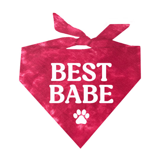 Best Babe Scrunch Tie Dye Pattern Dog Bandana