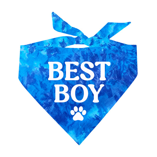 Best Boy Scrunch Tie Dye Pattern Dog Bandana