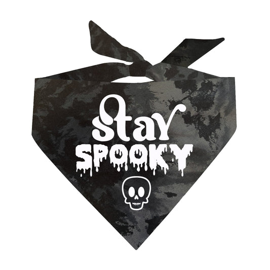 Stay Spooky Scrunch Tie Dye Pattern Dog Bandana