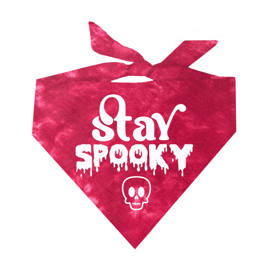 Stay Spooky Scrunch Tie Dye Pattern Dog Bandana