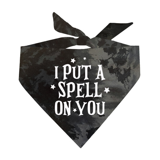 I Put A Spell On You Witch Halloween Scrunch Tie Dye Pattern Dog Bandana