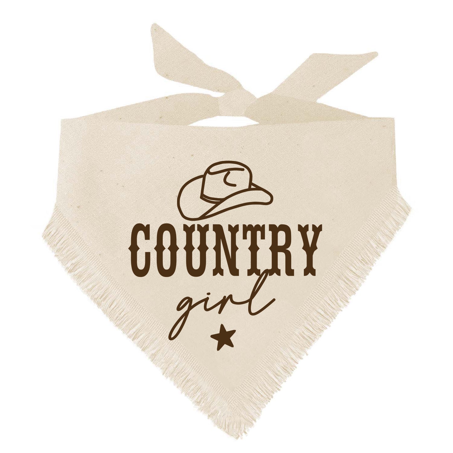 Country Girl Dog Bandana With Fringe