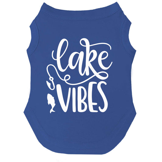 Lake Vibes Dog Tee | Soft Cotton Blend | Made in USA | Outdoor Pet Outfit | Summer Pup Apparel