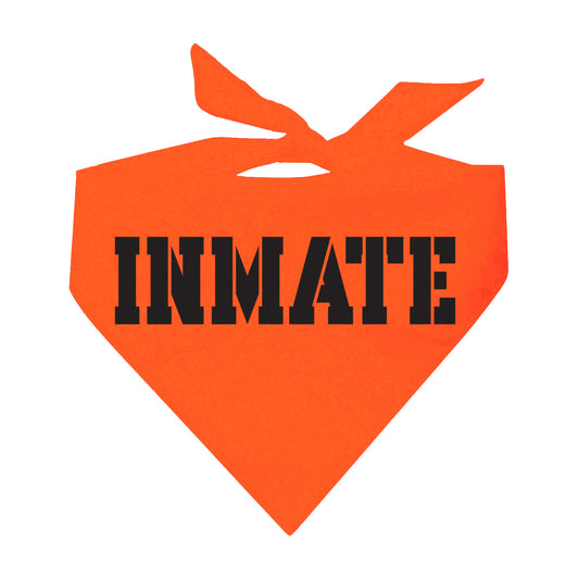 Inmate Dog Bandana – Orange Prisoner Costume | 100% Natural Cotton Triangle | Made in USA | Funny Halloween Pet Accessory