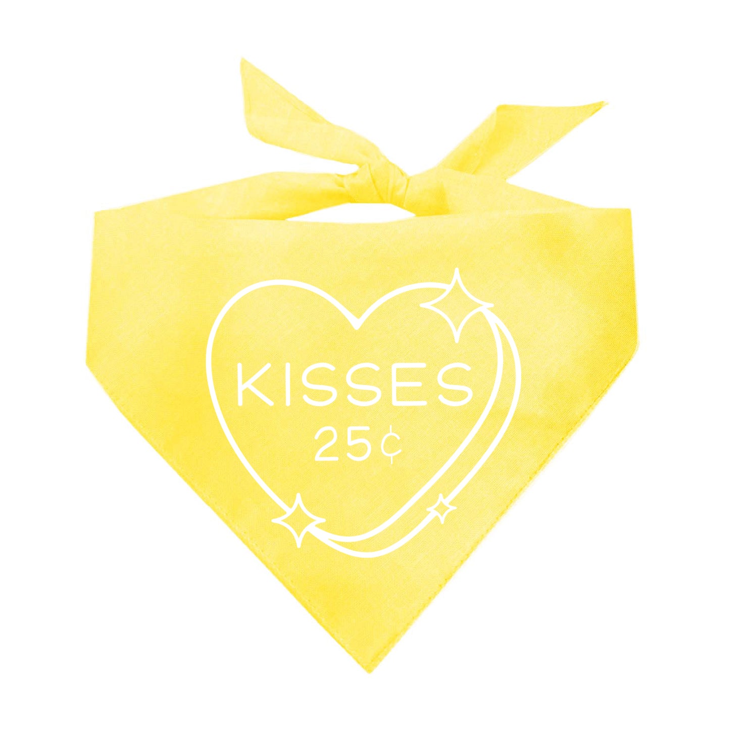 Kisses 25¢ Candy Heart Valentine's Day Triangle Dog Bandana