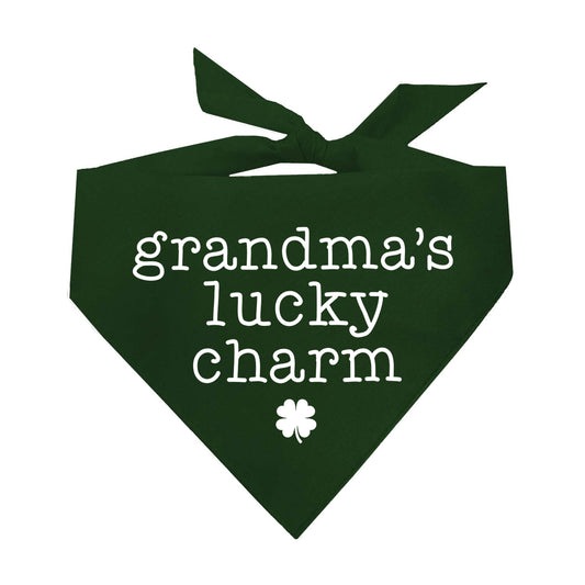 Grandma's Lucky Charm St. Patrick's Day Triangle Dog Bandana