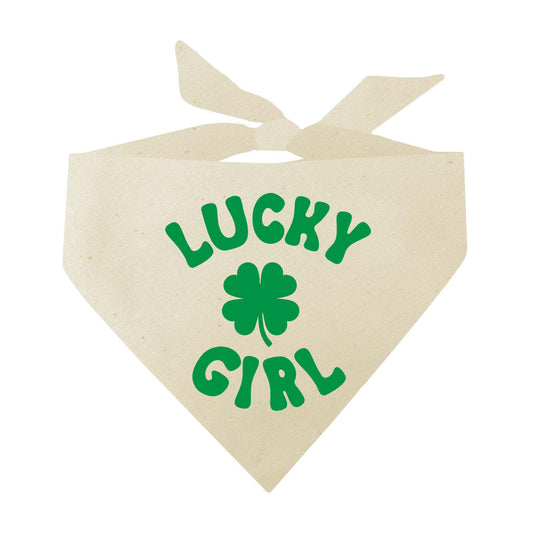 Lucky Girl (Green) St. Patrick's Day Triangle Dog Bandana