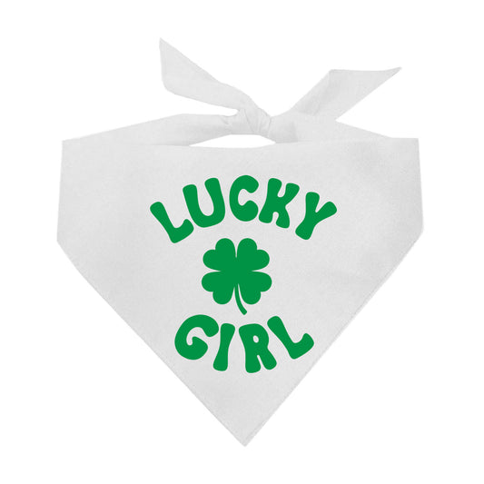 Lucky Girl (Green) St. Patrick's Day Triangle Dog Bandana