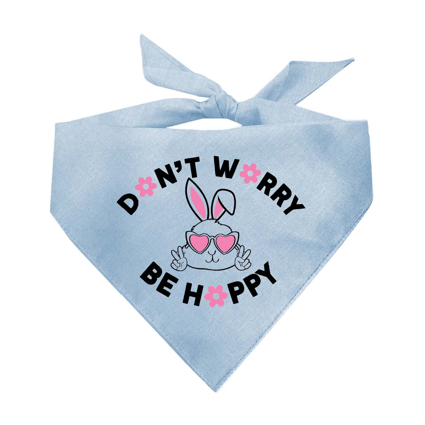 Don't Worry Be Happy Easter Triangle Dog Bandana