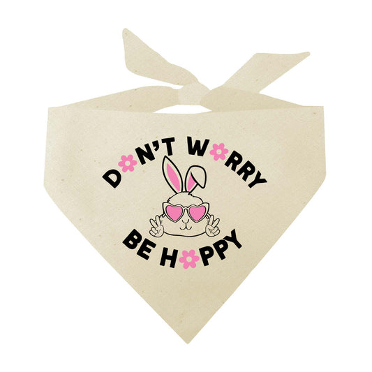Don't Worry Be Happy Easter Triangle Dog Bandana