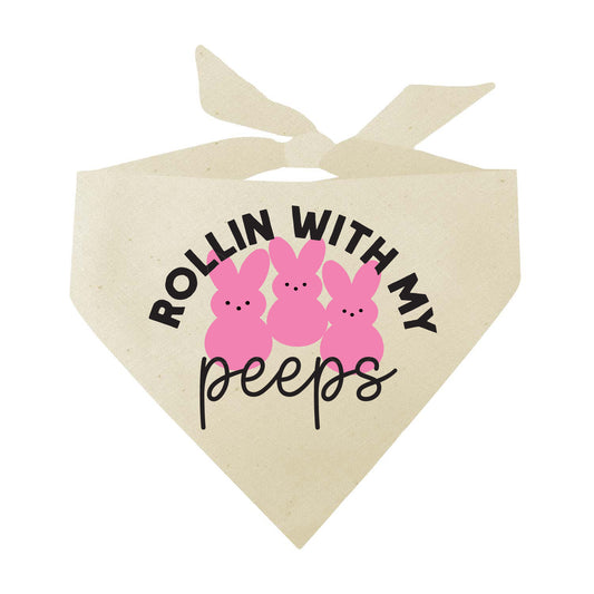 Rollin With My Peeps Easter Triangle Dog Bandana