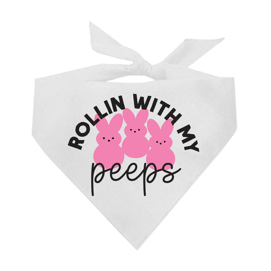 Rollin With My Peeps Easter Triangle Dog Bandana