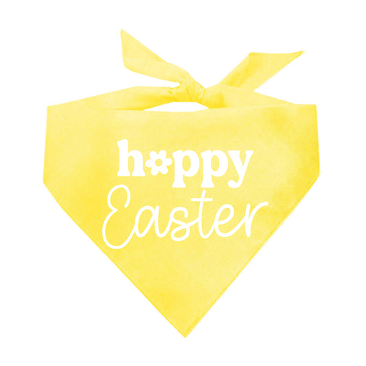 Happy Easter w/ Daisy Easter Triangle Dog Bandana