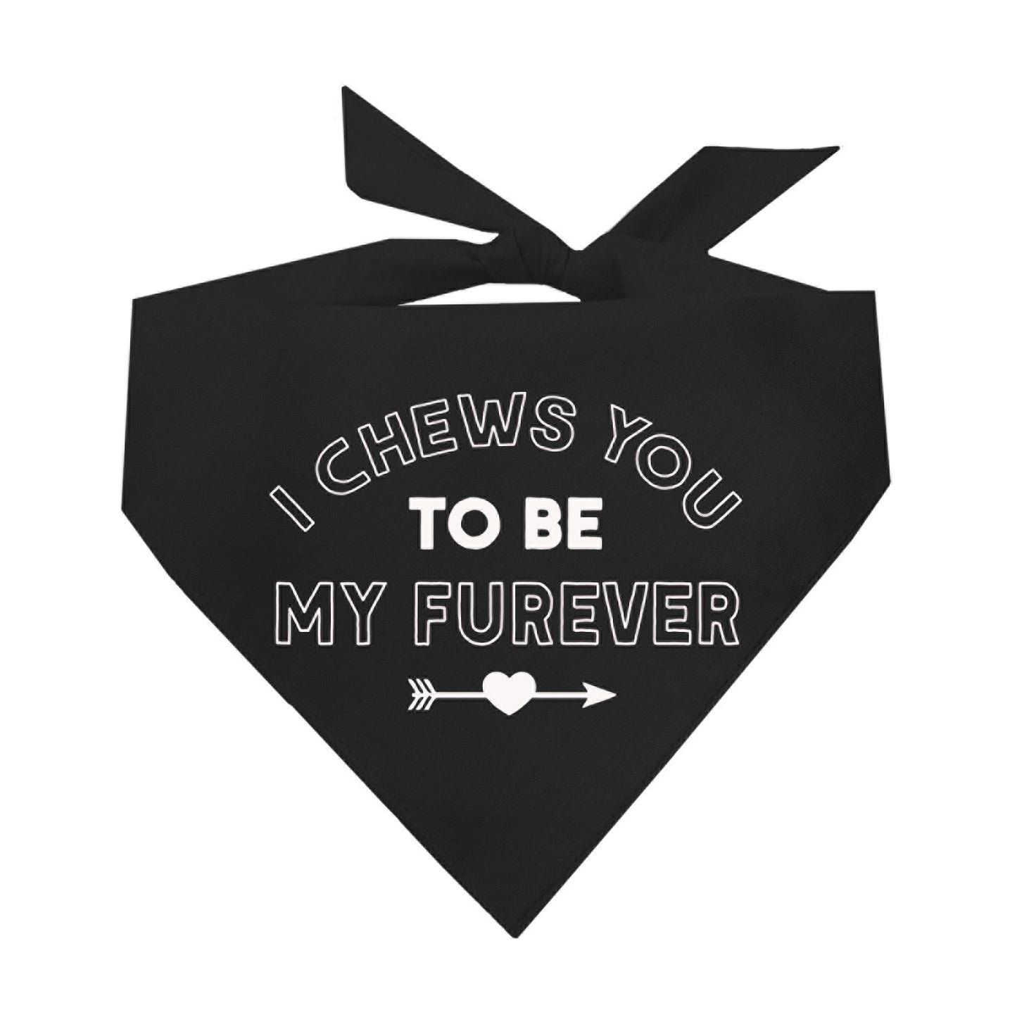 I Chews You To Be My Forever Valentine's Day Triangle Dog Bandana