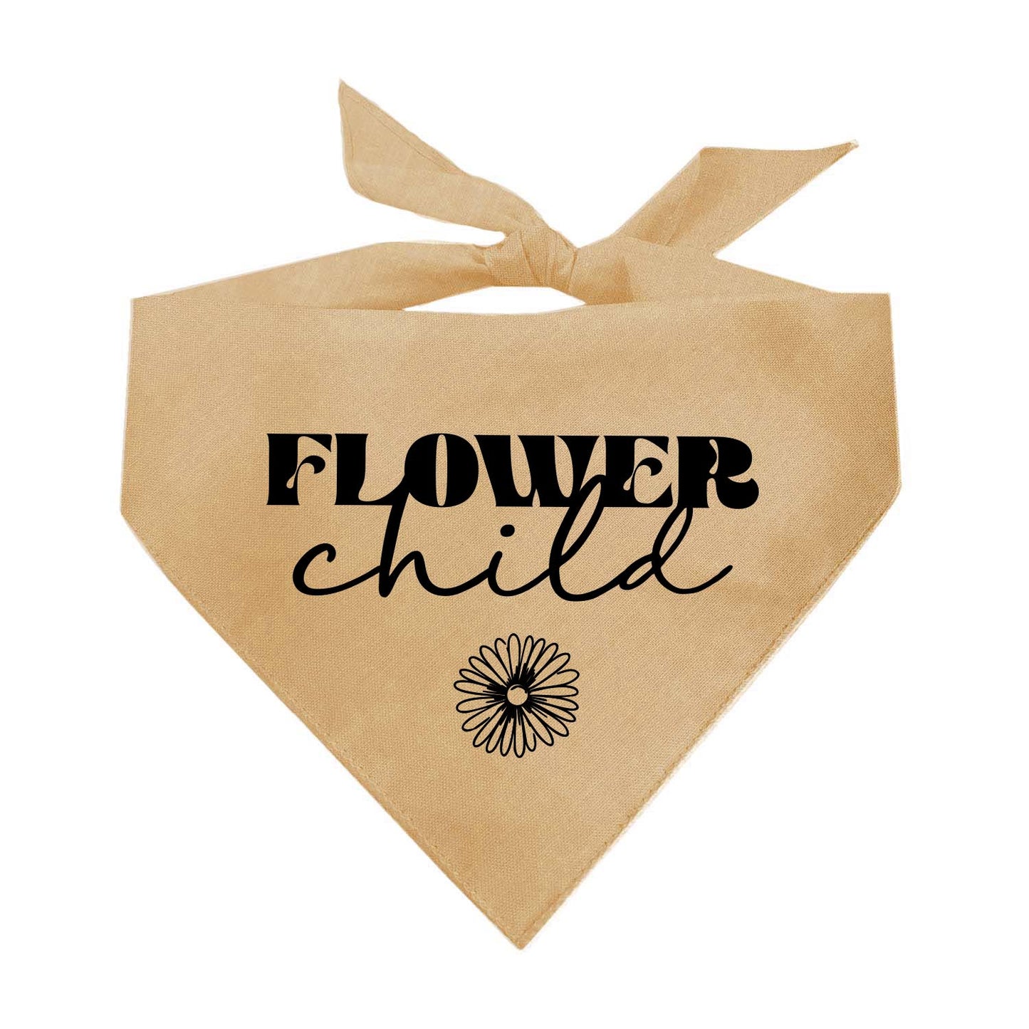 Flower Child (Black) Spring Triangle Dog Bandana
