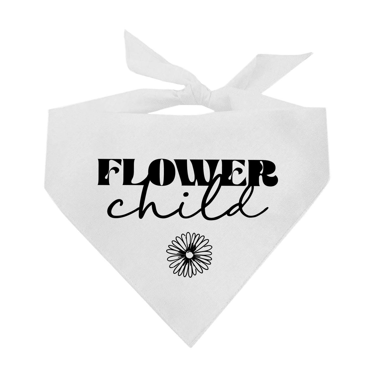 Flower Child (Black) Spring Triangle Dog Bandana