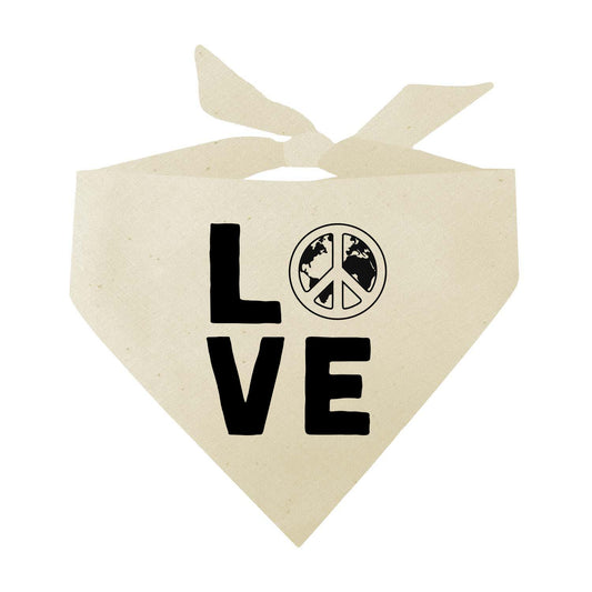 LOVE (World Peace) Triangle Dog Bandana