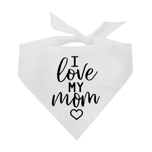 I Love My Mom (Black) Triangle Dog Bandana