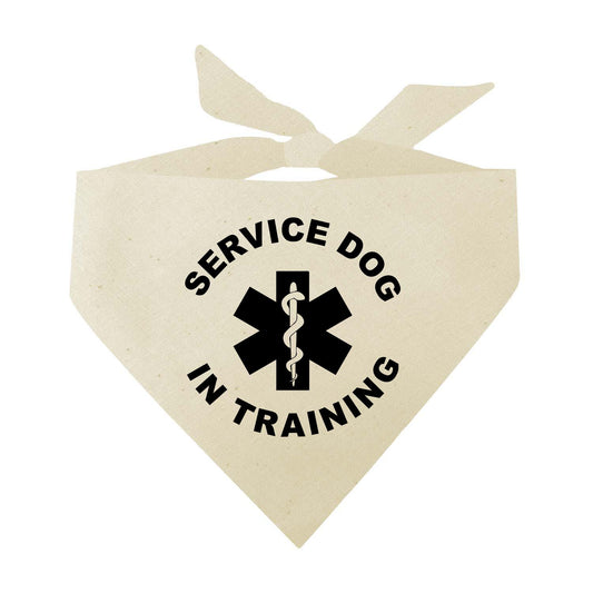 Service Dog In Training (Black) Triangle Dog Bandana