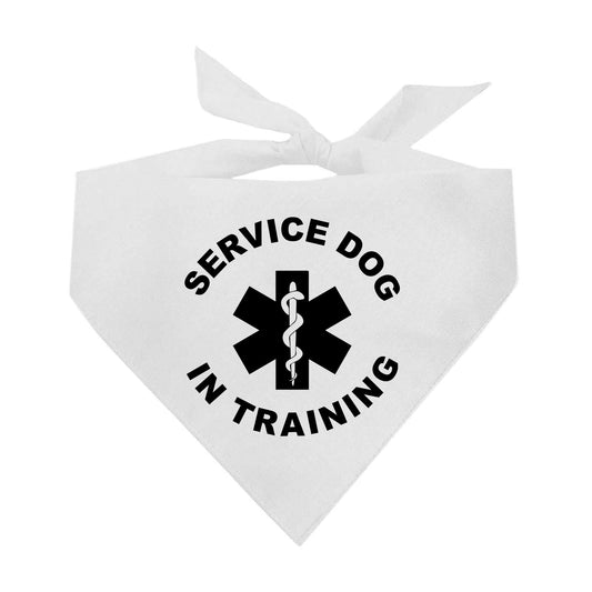 Service Dog In Training (Black) Triangle Dog Bandana
