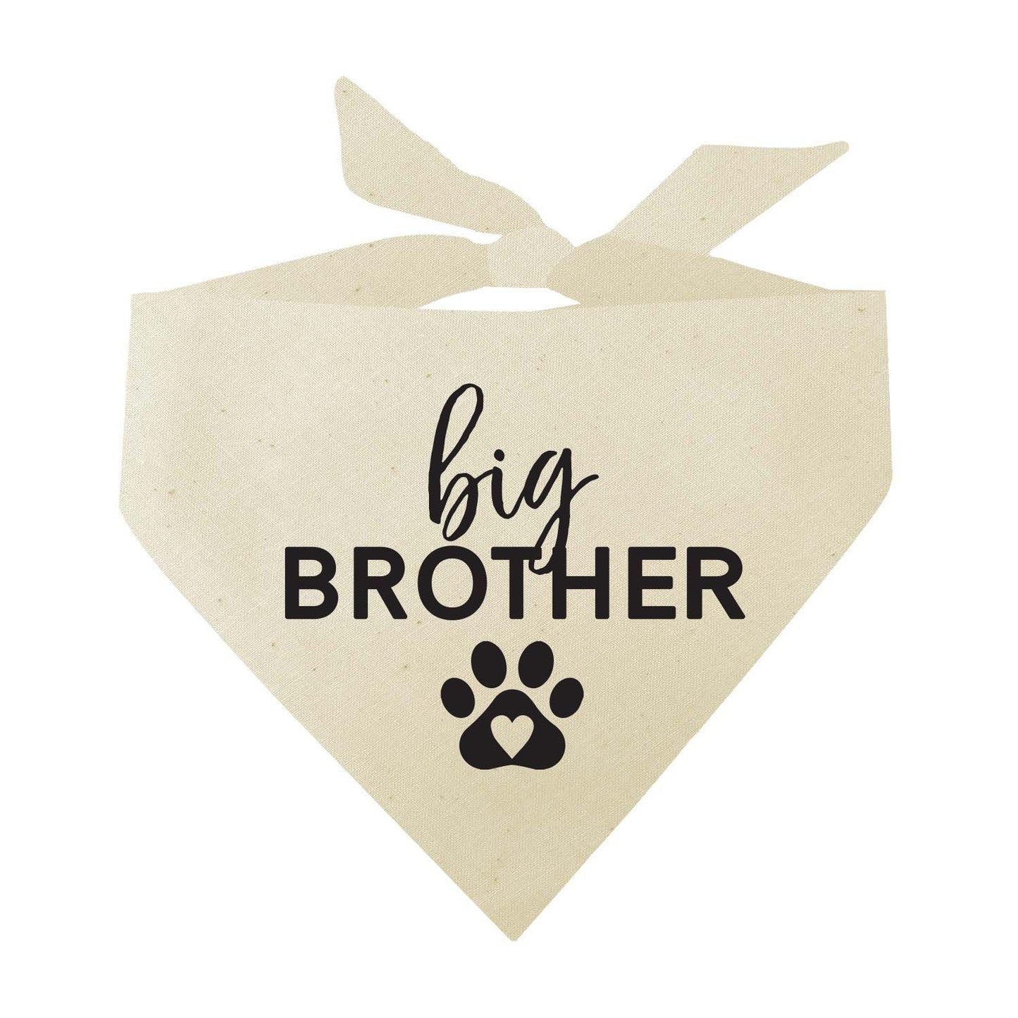 Big Brother Heart Paw (Black) Triangle Dog Bandana