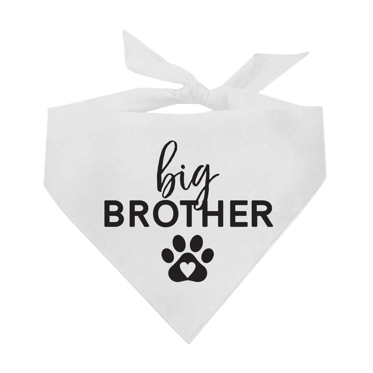 Big Brother Heart Paw (Black) Triangle Dog Bandana