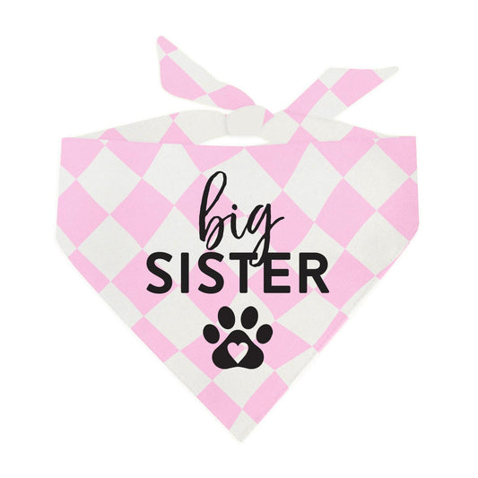 Big Sister Heart Paw (Black) Triangle Dog Bandana