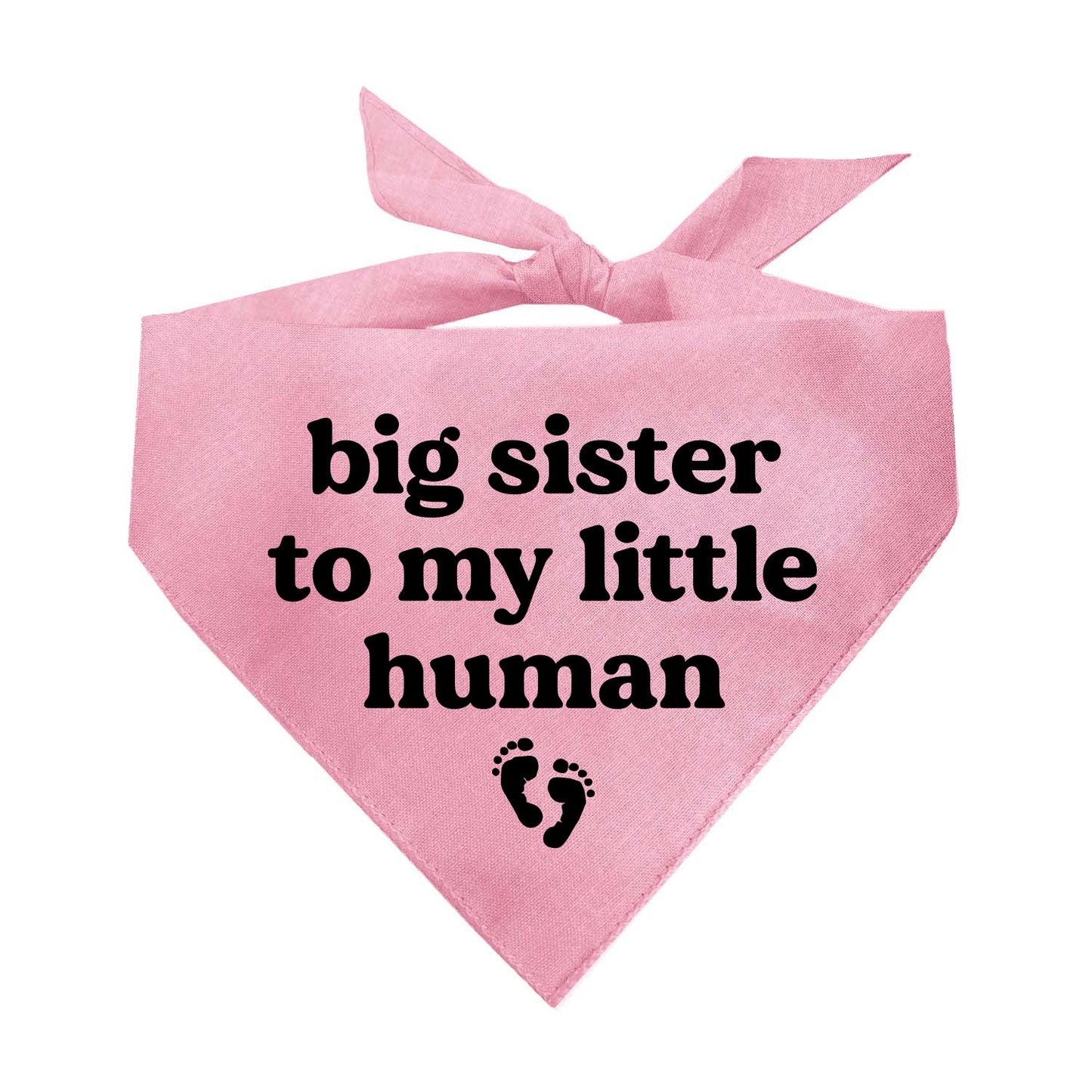 Big Sister To My Little Human (Black) Triangle Dog Bandana