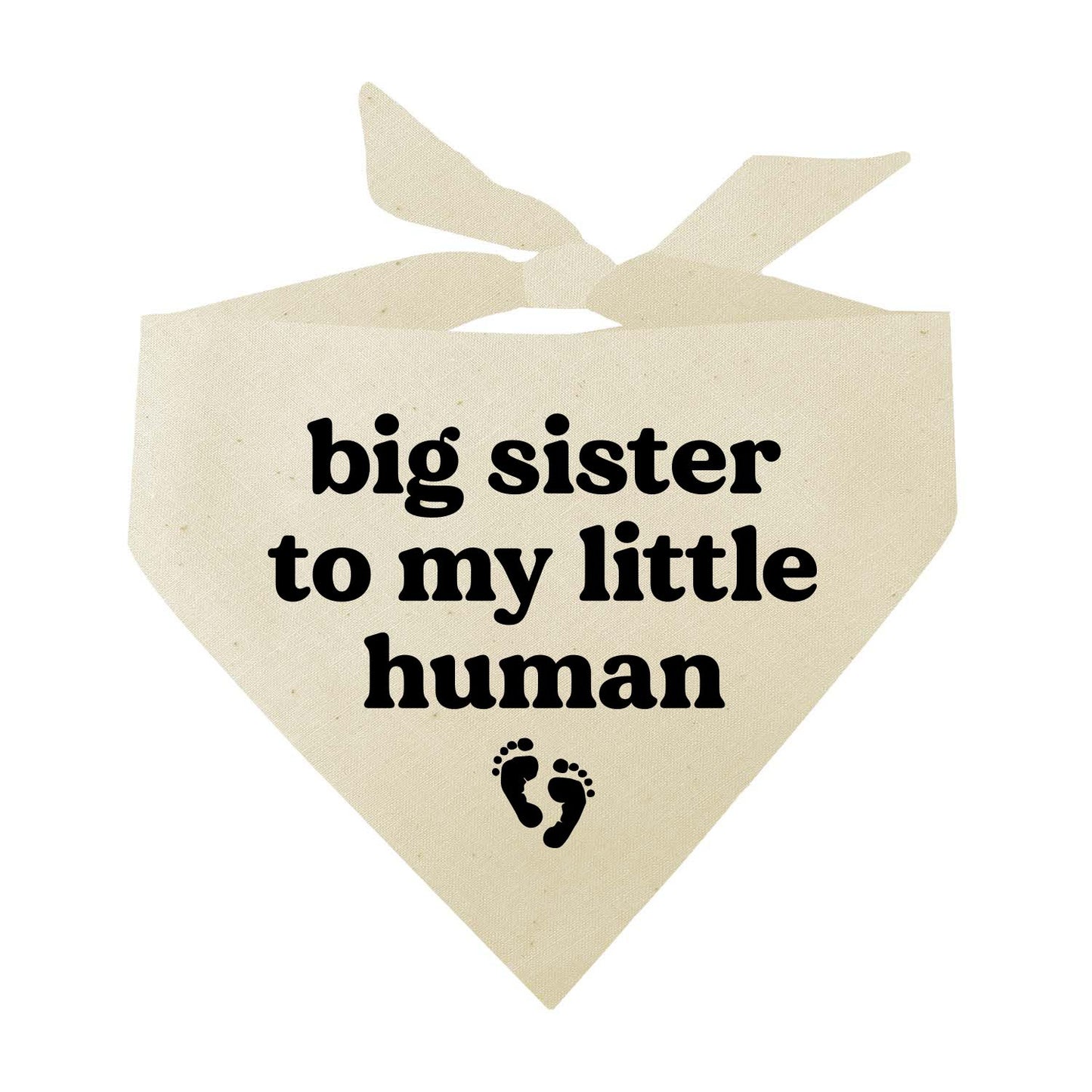 Big Sister To My Little Human (Black) Triangle Dog Bandana