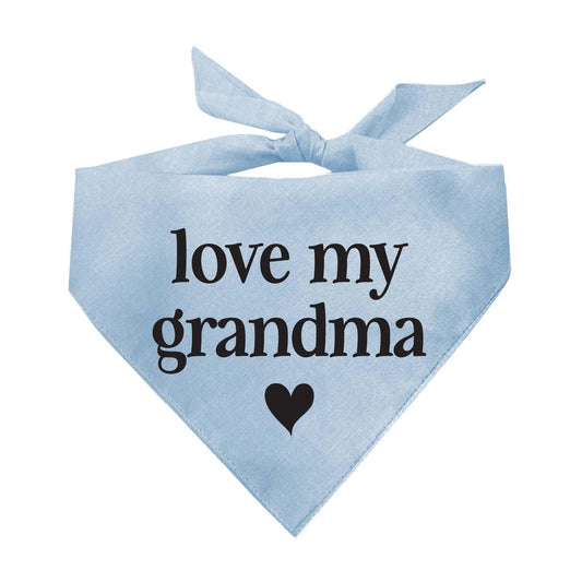 Love My Grandma (Black) Triangle Dog Bandana