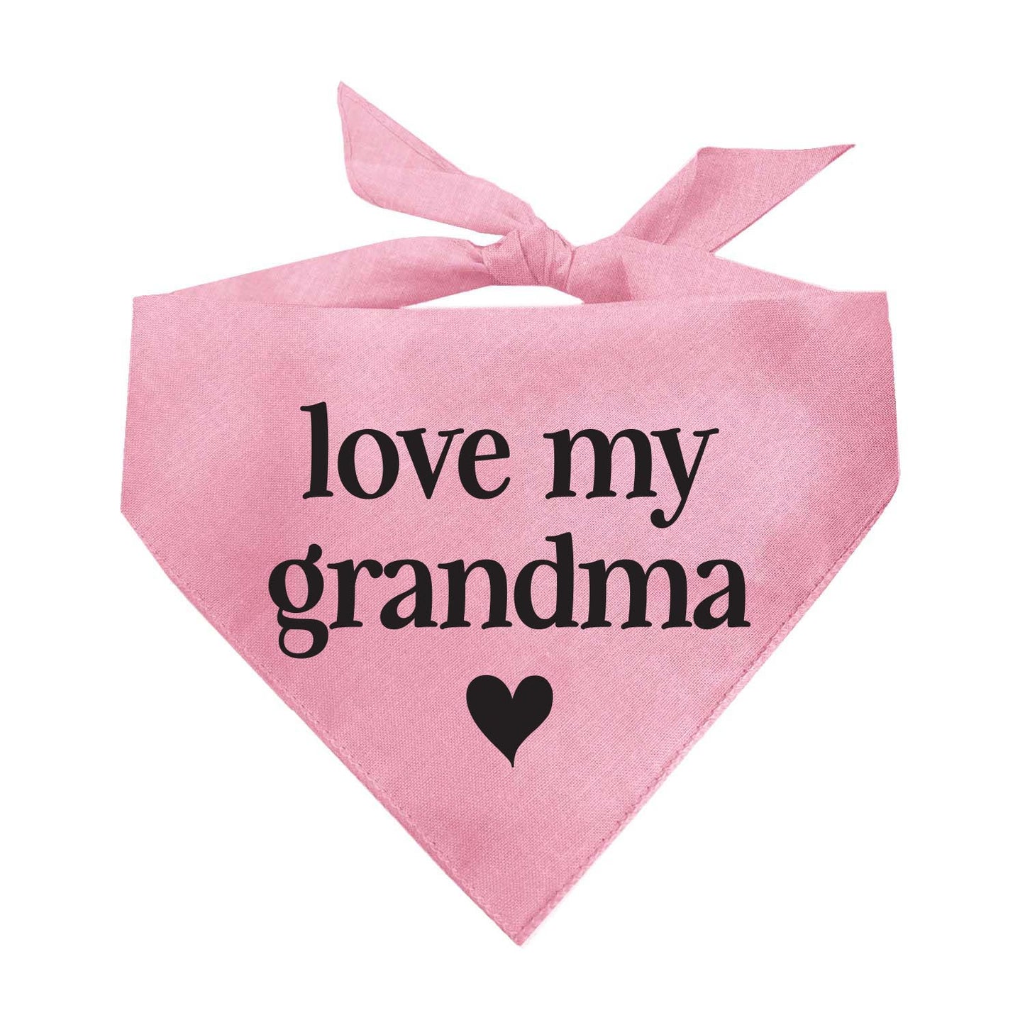 Love My Grandma (Black) Triangle Dog Bandana