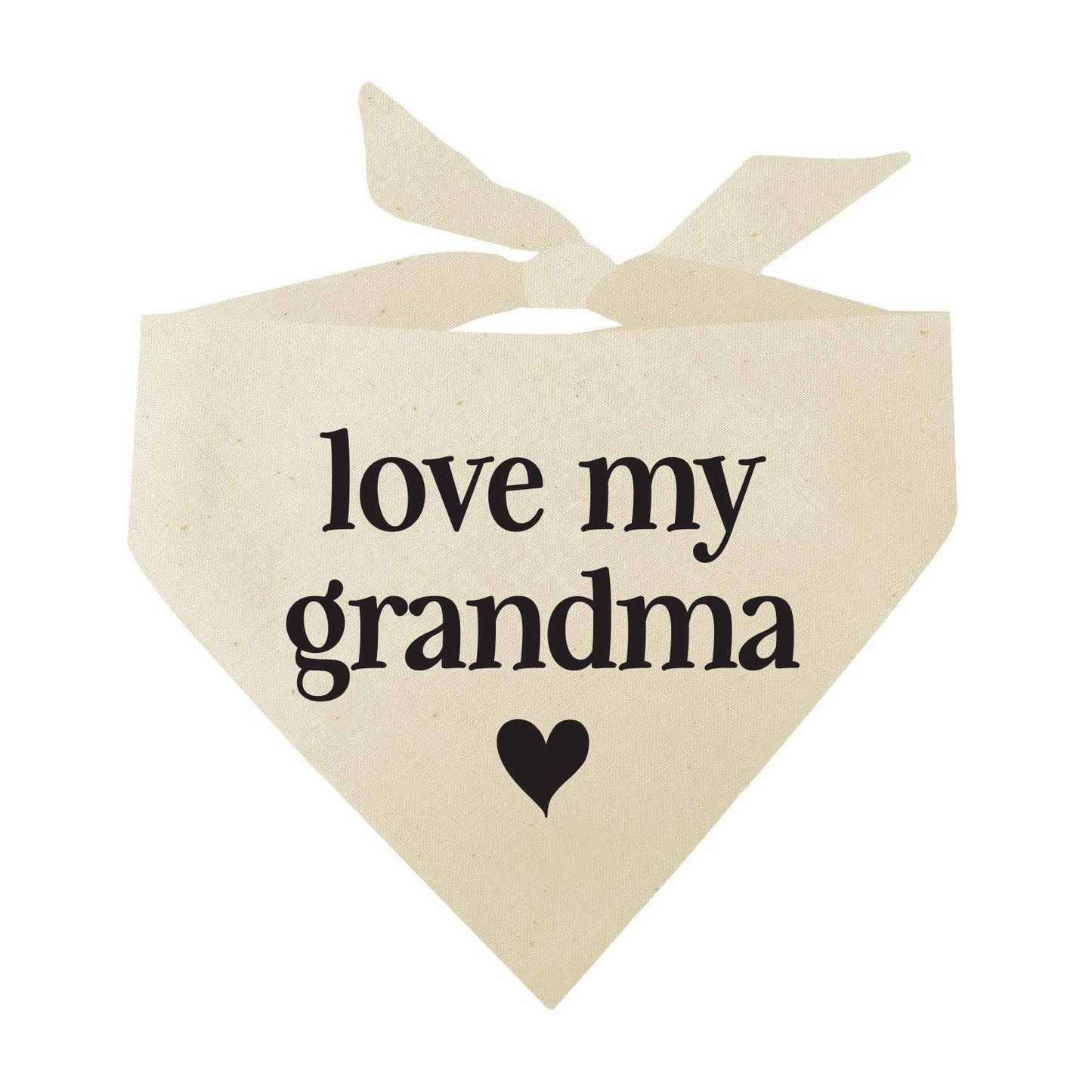 Love My Grandma (Black) Triangle Dog Bandana