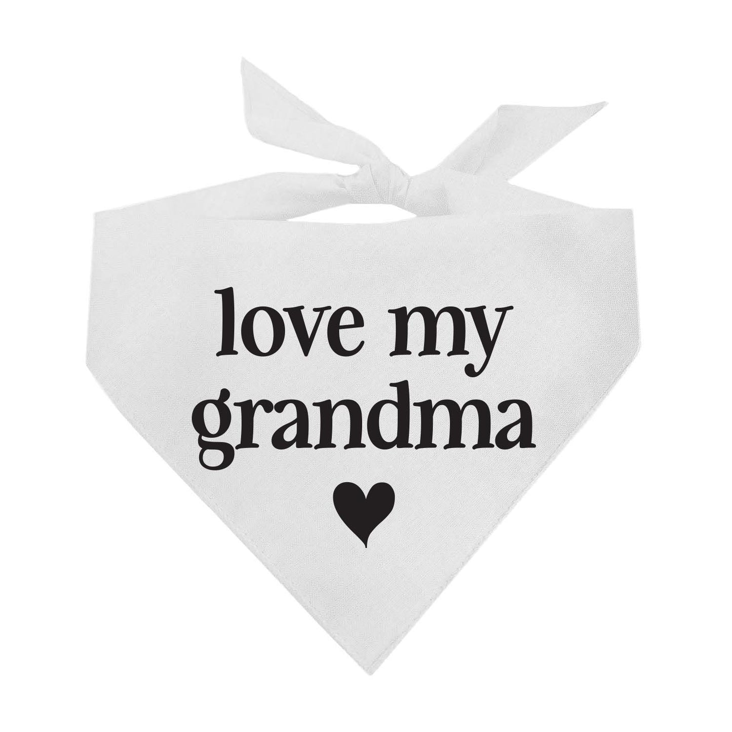 Love My Grandma (Black) Triangle Dog Bandana