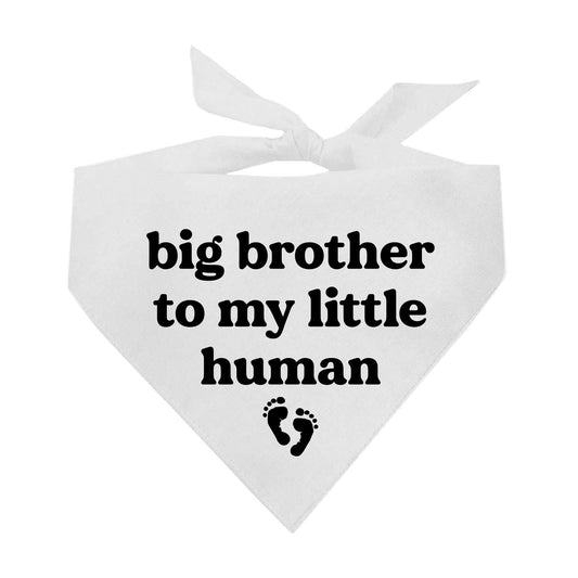 Big Brother To My Little Human (Black) Triangle Dog Bandana