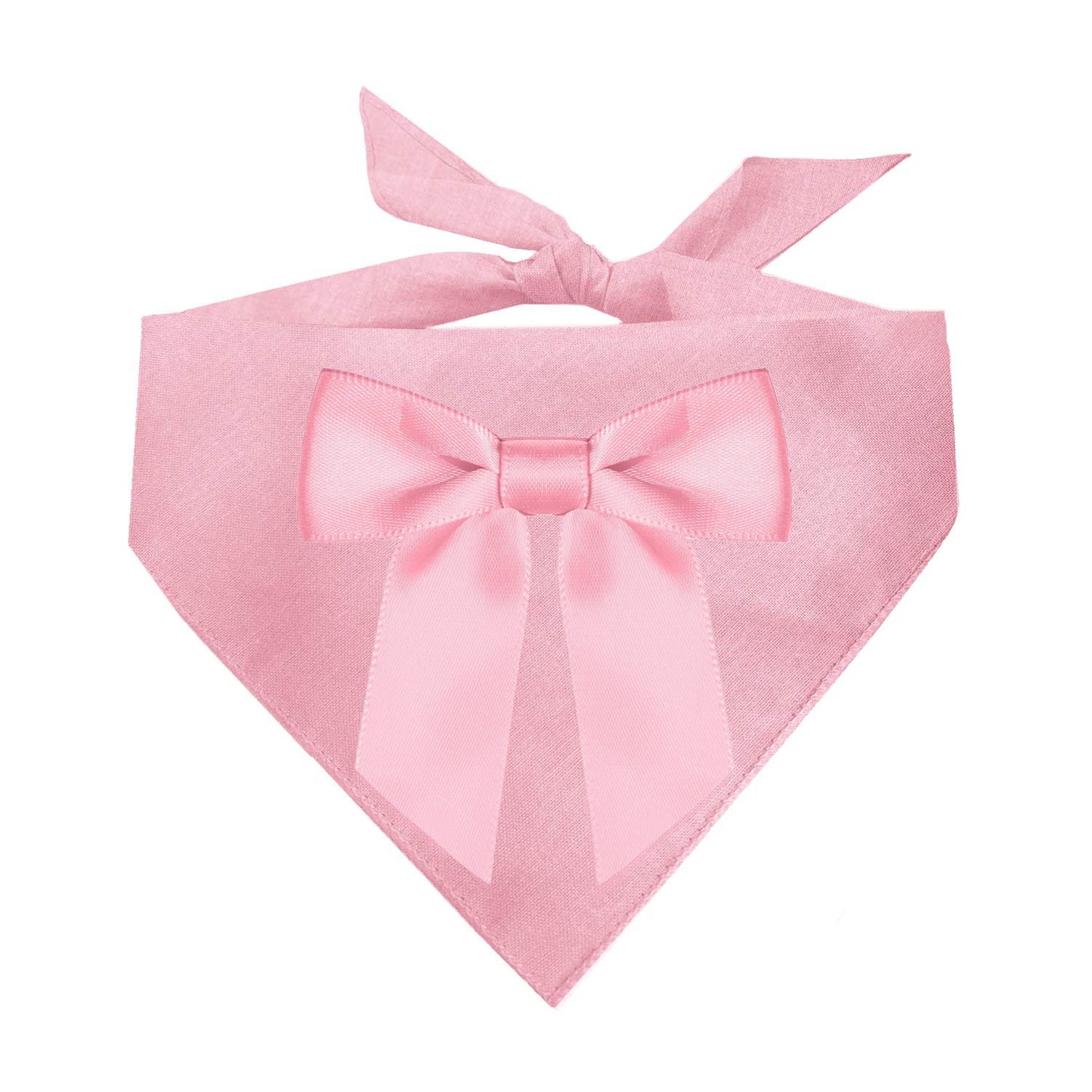 Baby Pink Satin Bow Triangle Dog Bandana