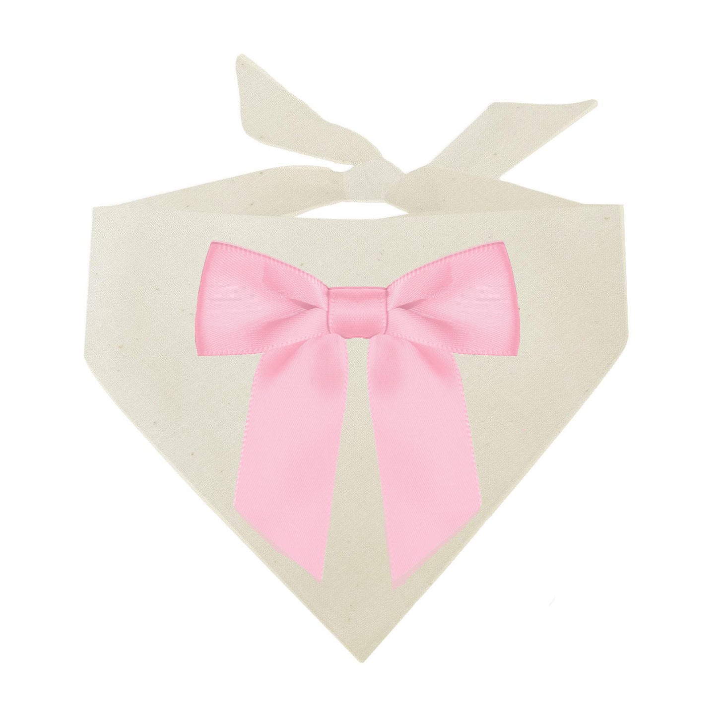 Baby Pink Satin Bow Triangle Dog Bandana