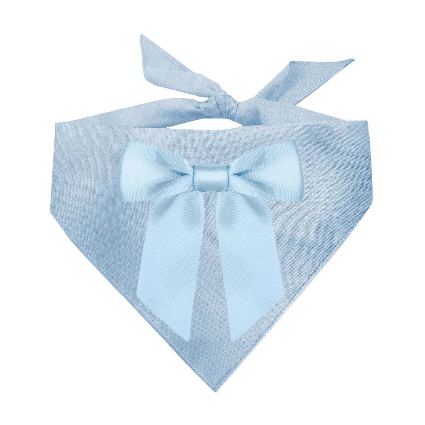Baby Blue Satin Bow Triangle Dog Bandana