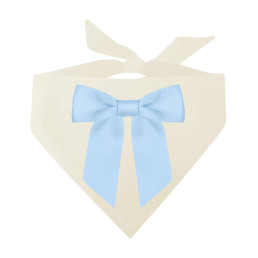 Baby Blue Satin Bow Triangle Dog Bandana