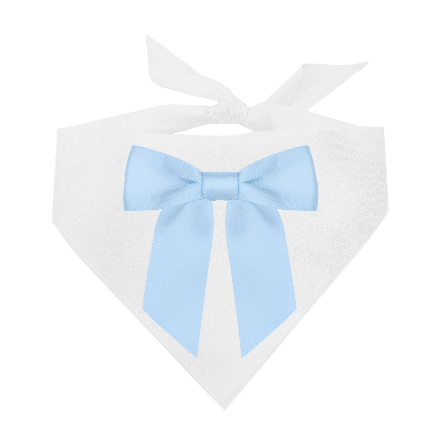 Baby Blue Satin Bow Triangle Dog Bandana