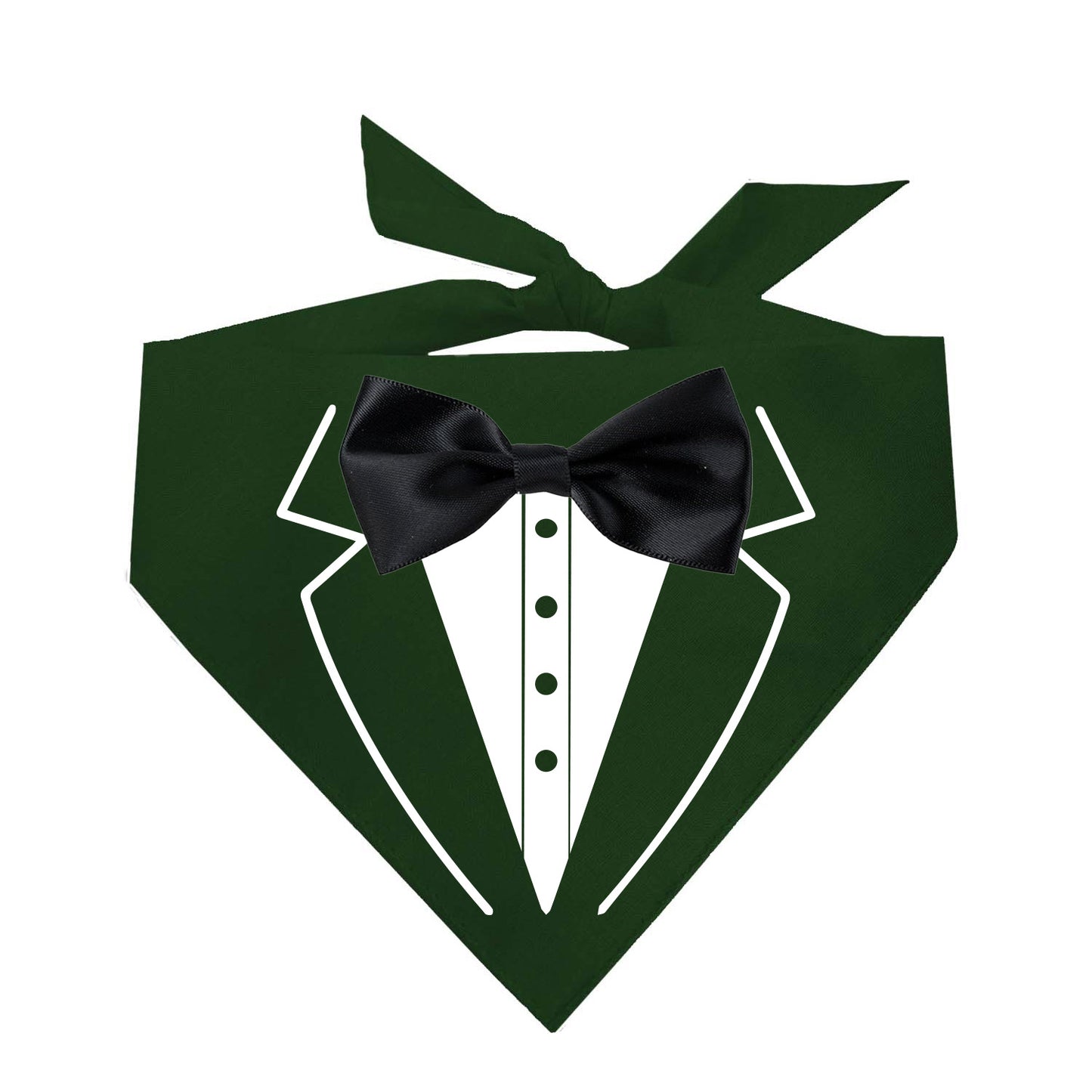 Tuxedo with Satin Bow Tie Triangle Dog Bandana
